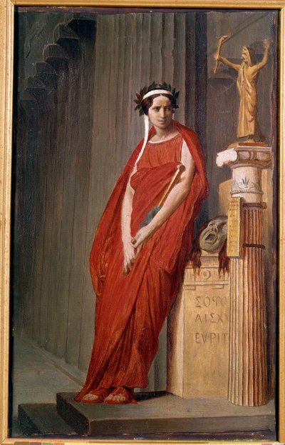 Retrato de la comediante Elisabeth Felix llamada Mademoiselle Rachel (1821-1858) encarna la tragedia de French School