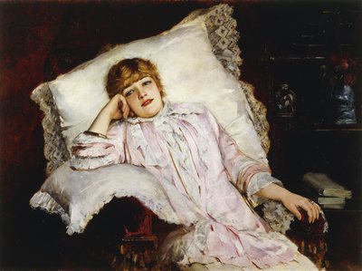 Retrato de la actriz Jeanne Samary sentada de tres cuartos de longitud de French School