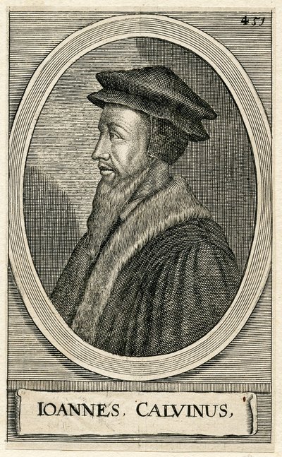 Retrato del teólogo francés Juan Calvino de French School