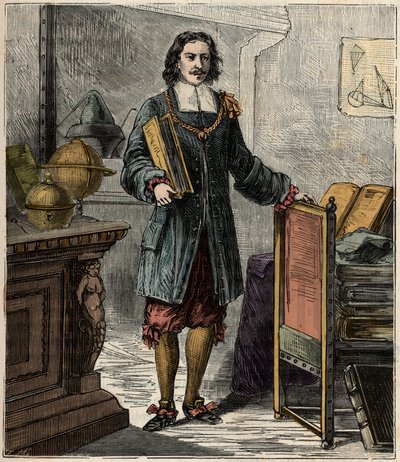 Retrato del ingeniero y físico alemán Otto von Guericke (1602-1686) de French School