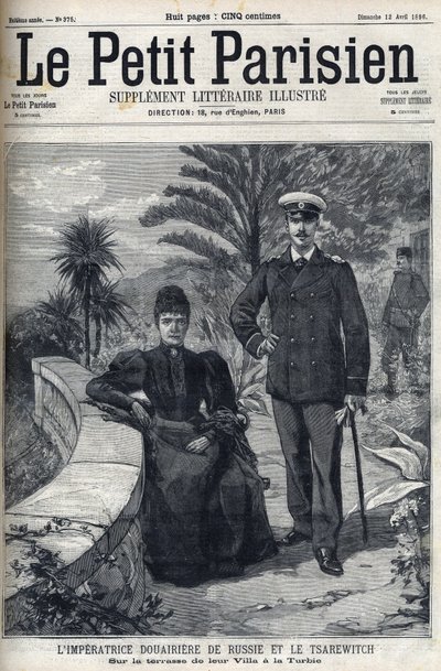 Retrato de la Emperatriz Viuda de Rusia María Fedorovna (nacida Dagmar de Dinamarca). de French School