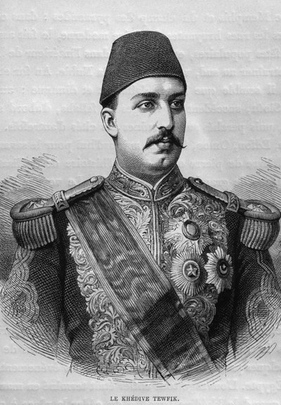 Retrato del Jedive Tawfig (1819-92), de LEgypte de Georg Moritz Ebers (1837-98), 1881 de French School