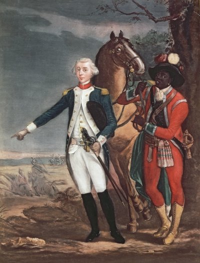 Retrato del Marqués de La Fayette con un Ayudante de Campo durante la Guerra de Independencia de los Estados Unidos de French School