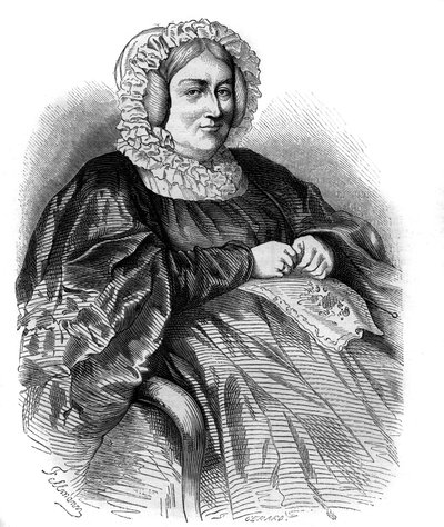 Retrato de la Marquesa de La Rochejaquelein (La Rochejaquelein) (nacida Marie Louise Victoire de Donnissan o Donissan) (1772-1857), escritora francesa. Grabado de 1858 de French School