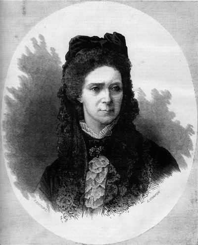 Retrato de la Emperatriz rusa María Alexandrovna (1824-1880), nacida Princesa María de Hesse y del Rin. Grabado en “Le Monde Illustré” n°1211 del 12 de junio de 1880. de French School