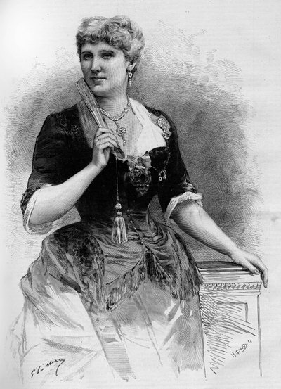 Retrato de la soprano sueca Christine Nilsson (1843-1921), en el Mundo Ilustrado 1887. de French School