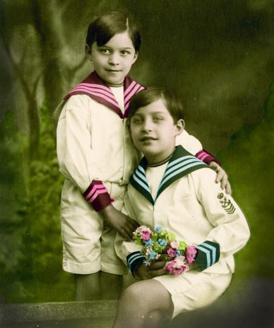 Retrato de dos niños c.1898 de French School