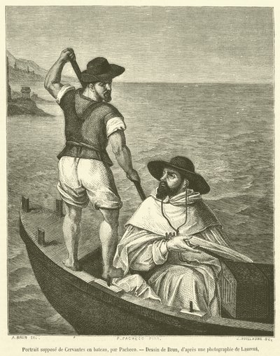 Retrato supuesto de Cervantes en barco de French School