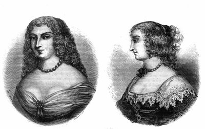 Retratos de “Mademoiselle de la Fayette (Louise de La Fayette 1618-1665) y Mademoiselle de Hautefort (Marie de Hautefort) de French School