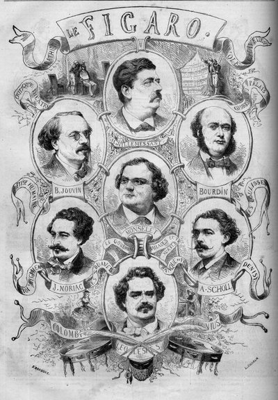 Retratos de periodistas del periódico francés “Le Figaro” de French School