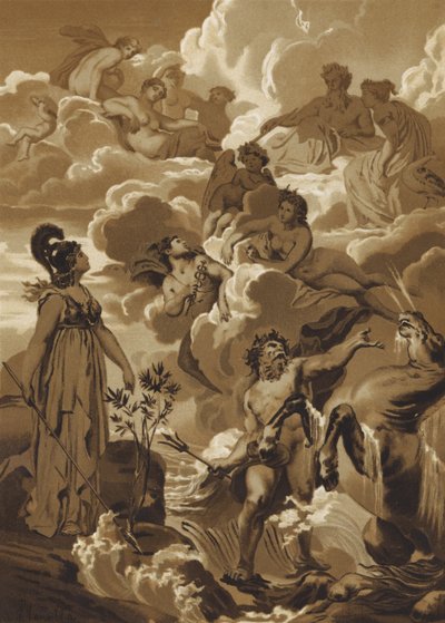 Poseidón y Atenea disputando el derecho a nombrar Atenas de French School