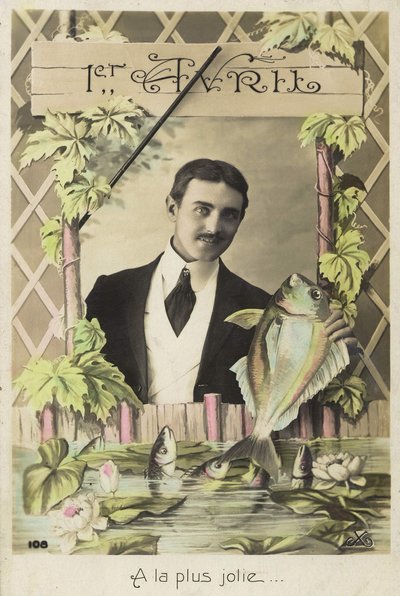 Postal del 1 de abril, principios del siglo XX de French School