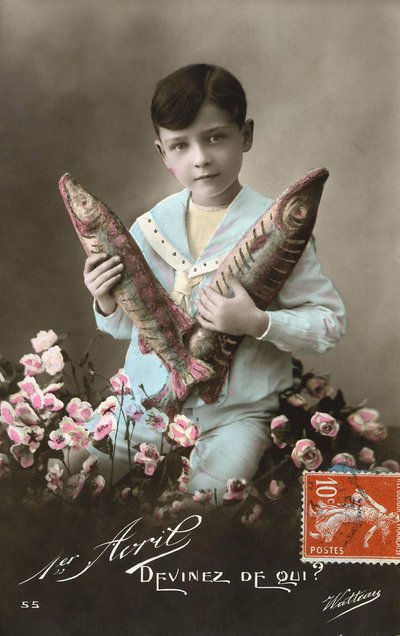 Postal del 1 de abril, principios del siglo XX de French School