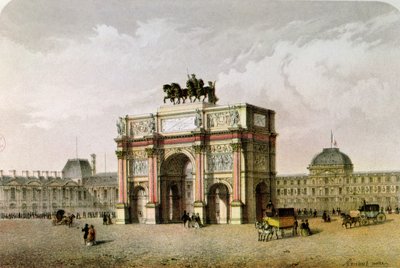 Postal del Arco de Triunfo del Carrusel, París de French School