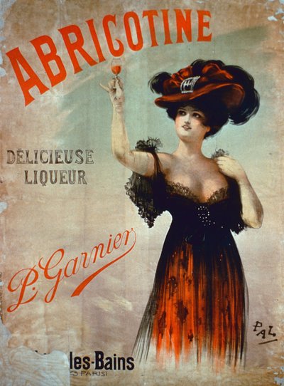 Póster publicitario de Abricotine, hecho por P. Garnier, París de French School
