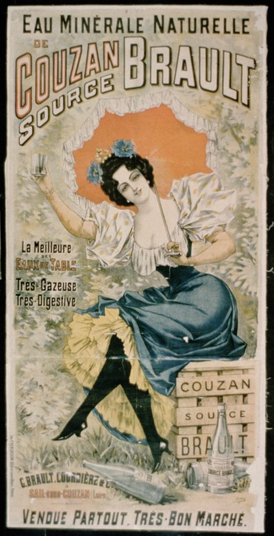 Póster publicitario de Agua Mineral Natural Brault de Couzan de French School