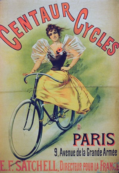 Póster publicitario de Bicicletas Centaur, París de French School