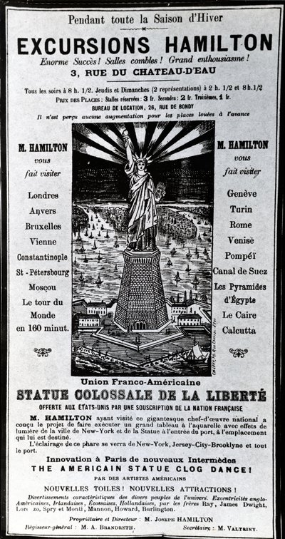 Póster publicitario de Excursiones Hamilton, c.1890 de French School
