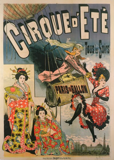 Póster publicitario de París en Globo en el Cirque d