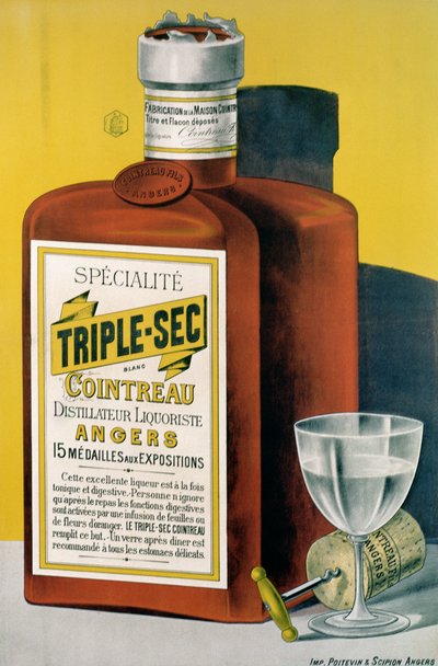 Cartel publicitario de Triple Sec Cointreau hecho en Angers de French School
