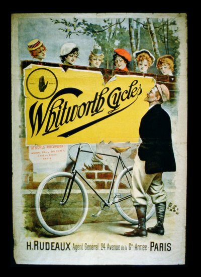 Póster publicitario de Bicicletas Whitworth, París de French School