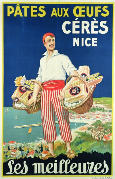Póster publicitario de pasta hecha por Ceres de French School