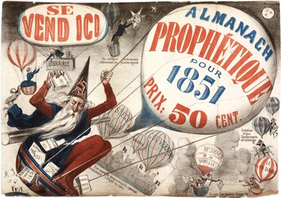 Póster publicitario del Almanaque Profético, 1851 de French School