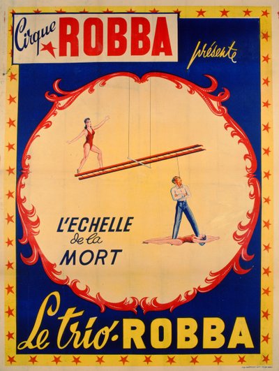 Póster publicitario de la Escalera de la Muerte en el Cirque Robba de French School