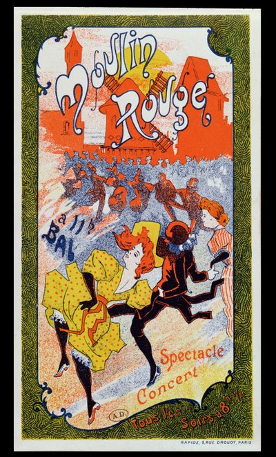 Póster publicitario del Moulin Rouge, c.1890-1900 de French School