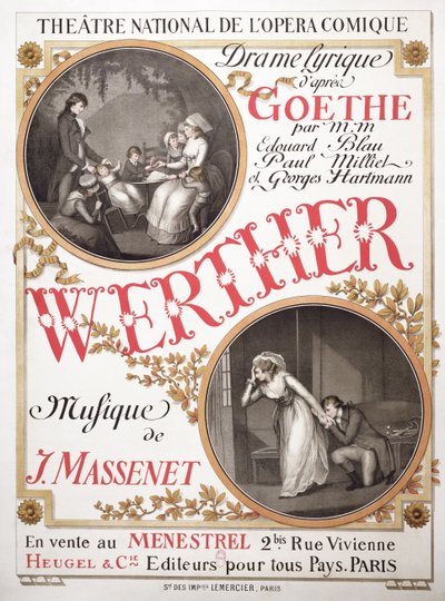 Cartel de Werther de Jules Massenet en el Théâtre National de l