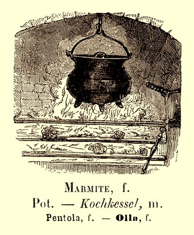 Ilustración de una olla del Álbum Vocabulaire, c.1880 de French School