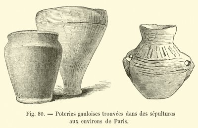 Cerámicas galas encontradas en sepulturas en los alrededores de París de French School