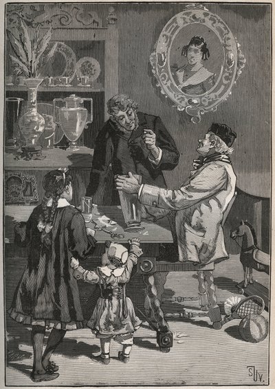 Potichomy, un proceso del siglo XIX para imitar jarrones de porcelana de China y Japón. Grabado de 1880 en "Les arts et metiers illustres" por Adolphe BITARD de French School