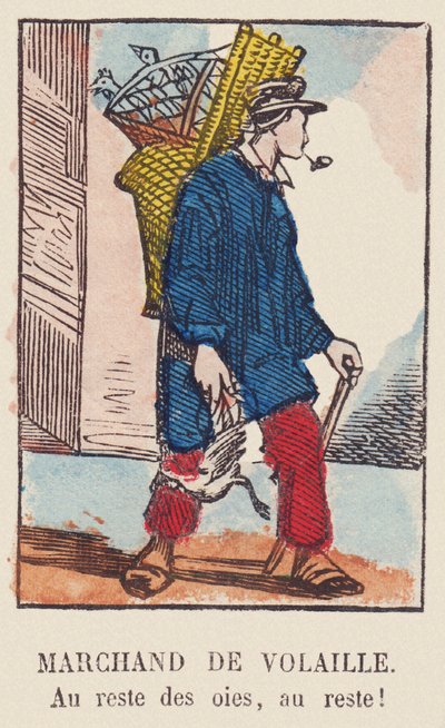 Comerciante de aves de corral. Al resto de los gansos, ¡al resto! , hacia 1819 (grabado) de French School