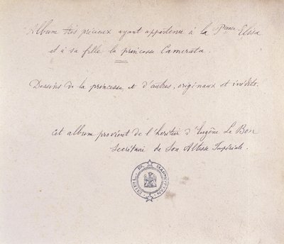 Álbum precioso que perteneció a la Princesa Elisa y su hija Camerata de French School