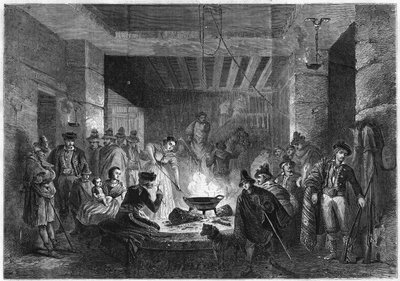 Preparación de la comida en una posada de la Sierra Nevada, España de French School