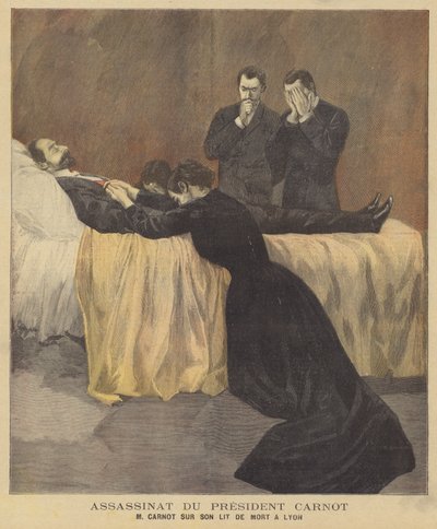 El presidente Carnot en su lecho de muerte en Lyon de French School