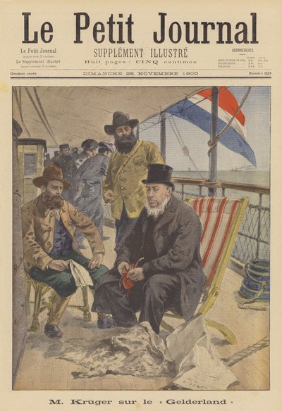 El presidente Kruger de Transvaal navegando al exilio a bordo del barco holandés Gelderland de French School