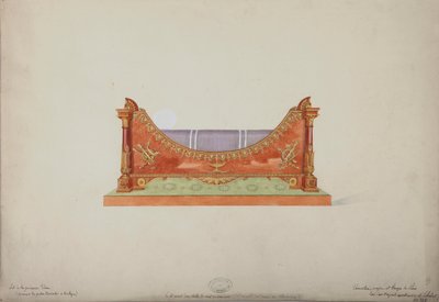 Cama de la Princesa Elisa del Palacio Baciocchi en Bolonia, c.1900-20 de French School
