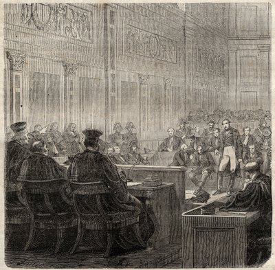 Proceso por la Corte Real de Poitiers del General Jean Baptiste Breton, conocido como Berton (1769-1822) en 1822 de French School