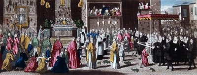Procesión durante la Fête-Dieu en París de French School