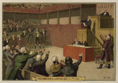 Proclamación de la República Francesa por la Convención, Revolución Francesa, 21 de septiembre de 1792 de French School