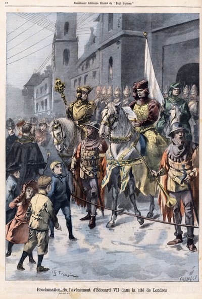 Proclamación del futuro de Eduardo VII Rey de Inglaterra (1841-1910) el día de la muerte de la Reina Victoria el 22 de enero de French School