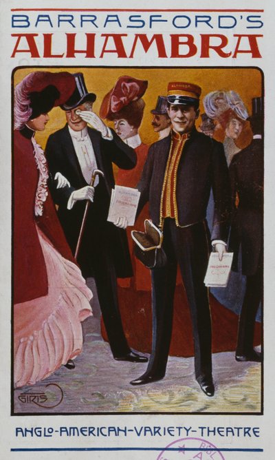 Programa para el Alhambra Music Hall, c.1905 de French School