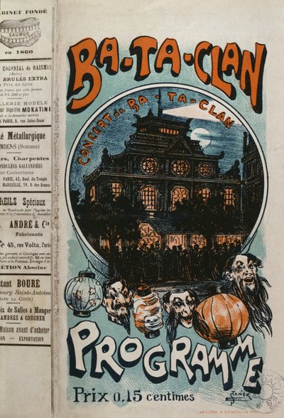 Programa para el café concierto Ba-Ta-Clan, c.1905 de French School