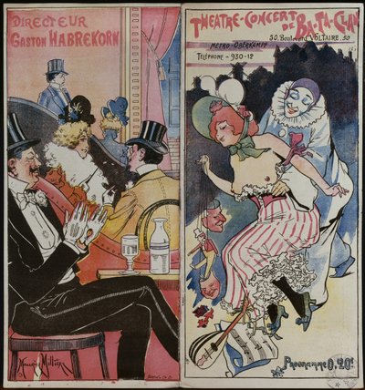 Programa para el café concierto Ba-ta-clan, c.1905 de French School