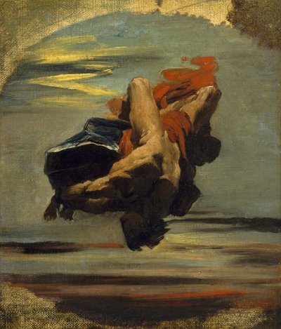 Prometeo cayendo de la roca (óleo sobre lienzo) de French School