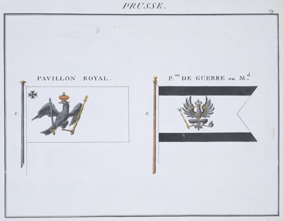 Banderas prusianas, de un libro francés de banderas, c.1819 de French School