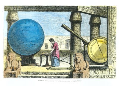 Ptolomeo (c.90-168) en el Observatorio de Alejandría, de La Vie des Savants Illustres por Louis Figuier de French School