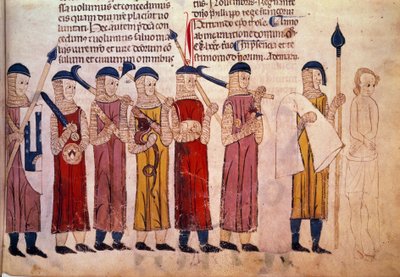 Castigo del culpable. Miniatura del manuscrito “Costumbres de Toulouse” de French School